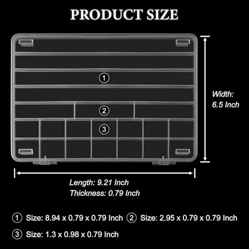 SUTOKAKA 1Pc 21 Grids Plastic Jewelry Organizer Necklace Storage Box Small Compartments Bead Container for DIY Nail Crafts Beading Art Supplies - size: 21