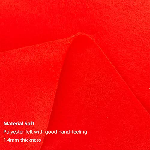 Jtnohx Color Felt Sheets 1 Square Yard Craft Felt Fabric Red 1.4mm - color: Red