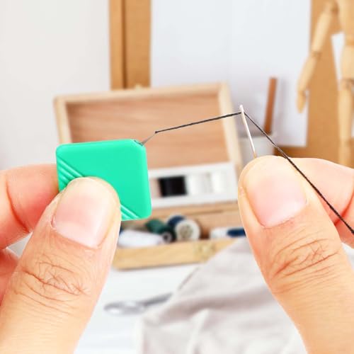10 Pcs Threading Tool, Flower Head Sewing Machine Needle Threaders Kit Squre Plastic Needles Threader for Hand Sewing, Embroidery Supplies for Cross Stitch Craft, Embroidery Floss, Repair Clothing - style: Square, Flower
