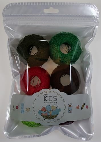 KCS Mercerized Pearl Cotton Thread Size 8 Crochet Needlework Embroidery Threads Ball (6, 15) - color: 15