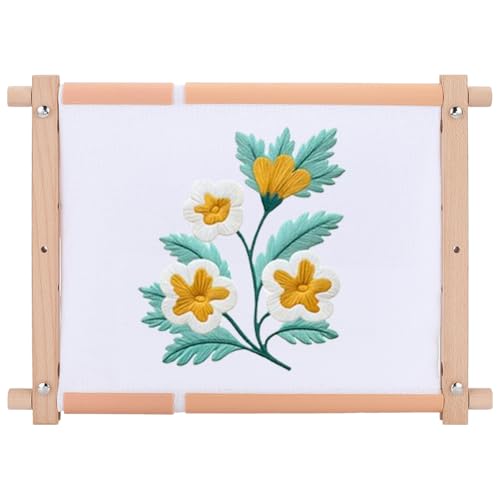 FREEBLOSS 16x12inch Embroidery Frame Wood Scroll Stitching Holder for Cross Stitch Scroll Frame for Needlepoint Quilting Sewing Cross Stitch Supplies