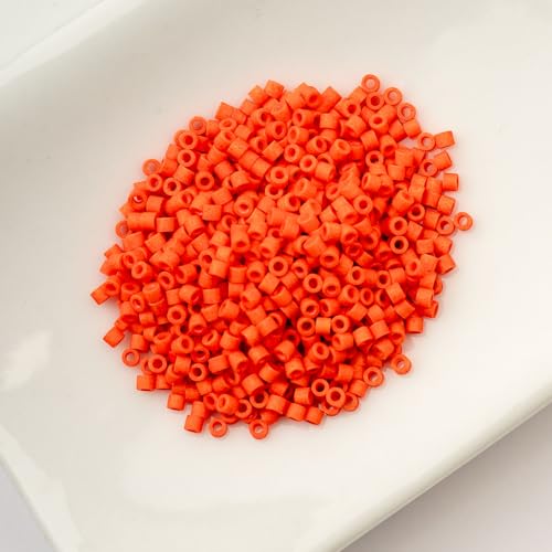 John Bead 25g Cylin Beads Opaque Orange Matte 11/0 Glass Cylindrical Seed Beads for Jewelry Bracelets Necklaces Earrings Making Embroidery - color: Opaque Orange Matte