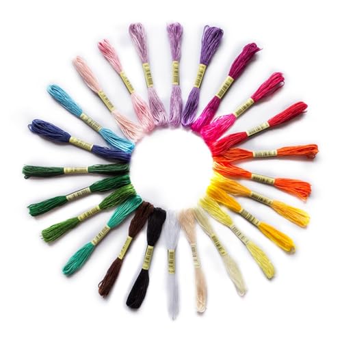 24 Skeins Embroidery Floss 8m Cross Stitch Thread Set - color: Colorful