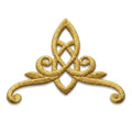 Gold Celtic Knot Crown Iron On Patch, 4x3 Inch Royal Applique DIY Decor