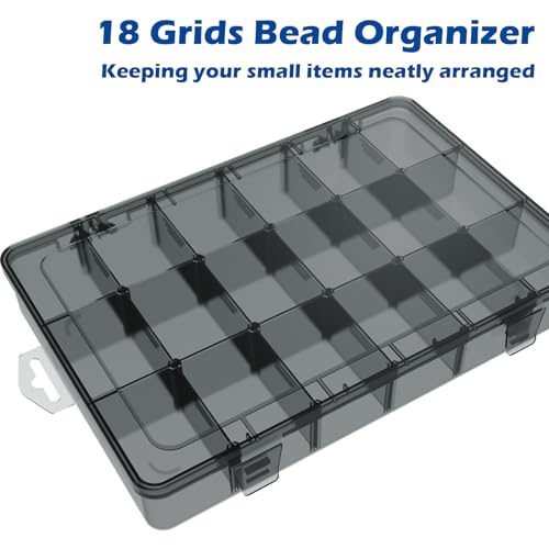 Clear Organizer Box,18 Grids Tackle Box Organizer - color: Grey, size: 1x Large 18 Grids