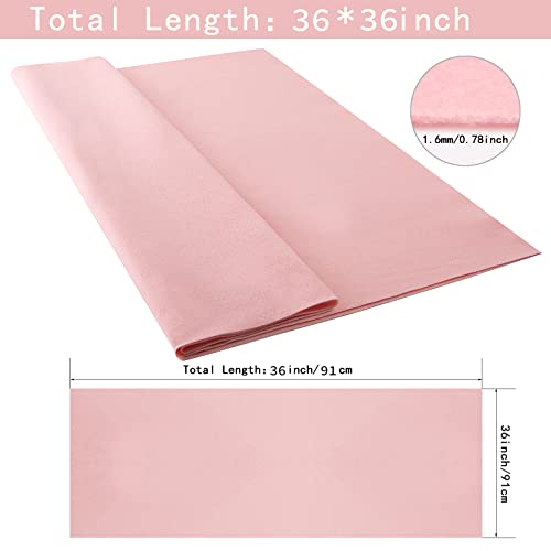 HaoFeijh Felt Fabric 36 * 36 Inch Wide 1.6mm,Fabric Sheets Soft Woven Acrylic Craft Fabric for DIY Craftwork Sewing Patchwork,Craft Felt - color: Pink, size: 1