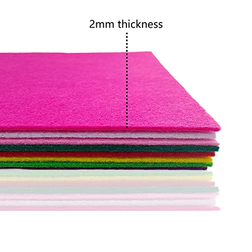 Jtnohx Stiff Felt, 2mm Thick Felt Sheets for Crafts, 8"x12" Hard Felt Fabric Squares 8Pcs for DIY Projects (Pink Green Series) - color: Pink Green Series