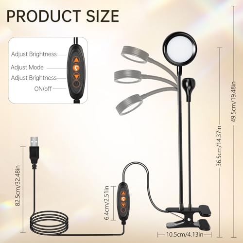 AORAEM UV LED Nail Lamp, Double-Headed Flash Cure Light, Black - color: Gooseneck-Black