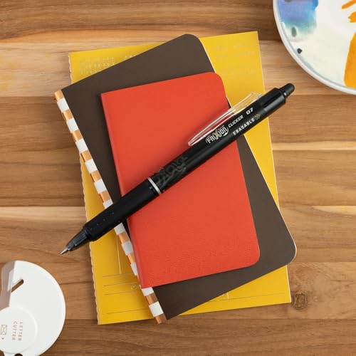 PILOT FriXion Clicker Erasable Pens, Fine Point 0.7 mm, Black Ink, 3-Pack - color: Black