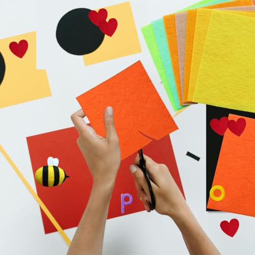 40 Pcs Felt Fabric Sheet, 6"x6" Assorted Color Felt Fabric Sheets