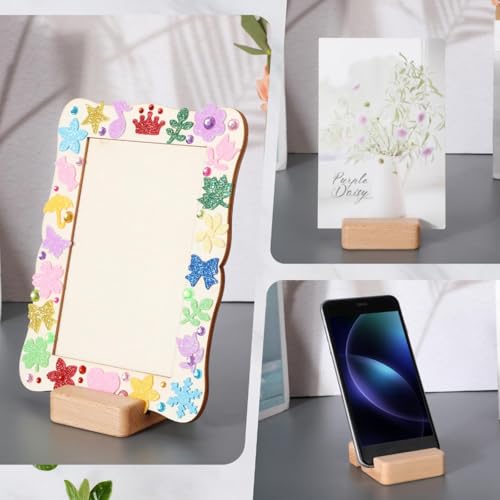 Cinnvoice 10 Pcs Embroidery Hoop Display Stand Wooden Base Holder