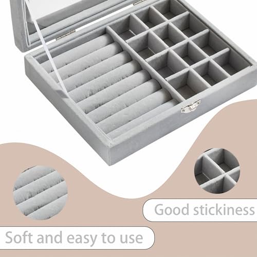 Bernese 6PCS Self Adhesive Felt Sheet, Felt Sheets with Adhesive Backing for Jewelry Box and Drawer Liner, A4 Size (8.3" x 11.8", Grey) - color: Gray
