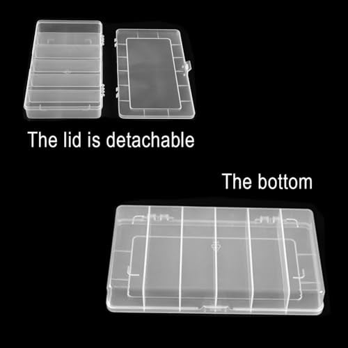 Vidifor 2 Pack 6 Grids Tackle Box Organizer Mascara Brushes Container Fishing Tackle Tray Box Plastic Storage Organizer Container for Crafts, Beads Earrings, Screws, Nail, Pins - size: Small 6 grids 2pcs no dividers