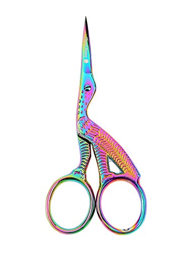 3.5" Titanium Stork Bird Embroidery Scissors Sewing Bird Shaped Dressmaker Shears Scissors for Craft Art Work, Embroidery Needle by ThreadNanny