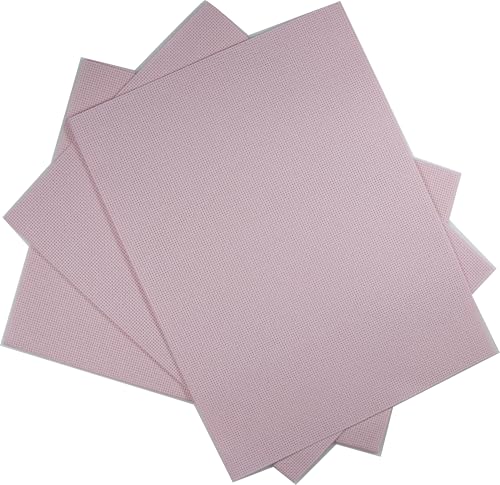 KCS 3 pc of 12" x 18"(30cmx45cm) Counted Cotton Aida Cloth Cross Stitch Fabric (Pink,14CT) - color: Pink, size: 14CT