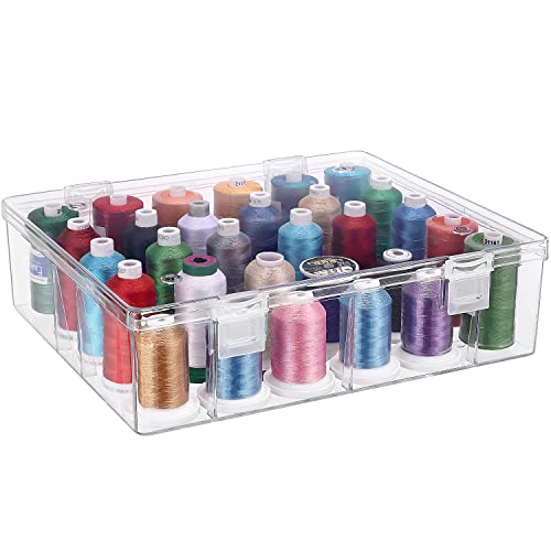 New brothread Pack of 2x30 Spools Tall and Clear Storage Box Organizer - size: 2X30