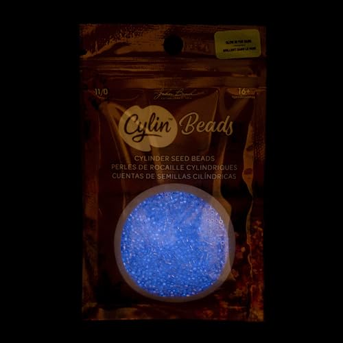 John Bead 25g Cylin Beads Violet Glow in Dark AB 11/0 Glass Cylindrical Seed Beads for Jewelry Bracelets Necklaces Earrings Making Embroidery - color: Violet Glow in Dark AB