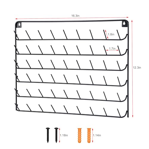 2 Pack Thread Holder Wall Mount - 54 Spool Sewing Thread Organizer - Black - color: Black