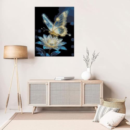 Butterfly Flower Stamped Cross Stitch Kits Flower Cross Stitch Patterns,Dimensions Cross Stitch Kits Embroidery Kit Arts and Crafts for Beginners 15.7x11.8 inch - color: D039