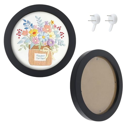 Crapyt 2 PCS Embroidery Frame, 8.15" Wood Round Cross Stitch Hoop