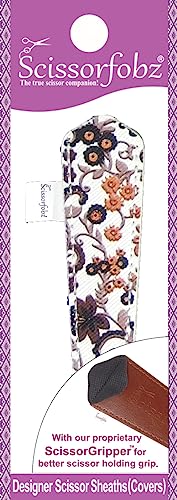 Designer Scissors Sheaths Shears Protective Covers-For Small Embroidery Scissors - Brown Victorian Floral Garden Design-#SS-302 - color: Brown Victorian Floral Garden, size: Single Small Size