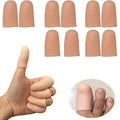 Kris-kikomy Gel Finger Protectors Finger Caps Silicone Fingertips Protection - Finger Cots Great for Trigger Finger, Finger Arthritis, Finger Cracking and Other Finger Pain Relief(Nude, Medium)