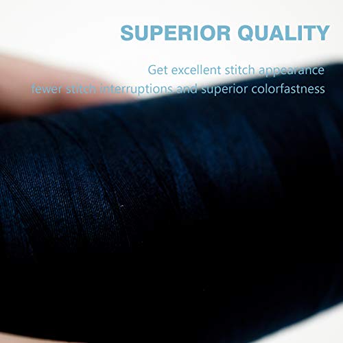 Black Serger Thread, All-Purpose Thread for Sewing, Polyester, 4 Cones of 3000 Yards Each Spool for Sewing Machine - color: 4 black
