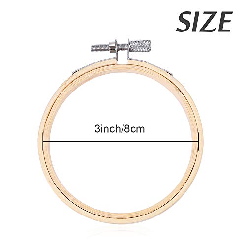 Caydo 12 Pieces 3 Inch Wooden Round Embroidery Hoops - style: 3 Inch