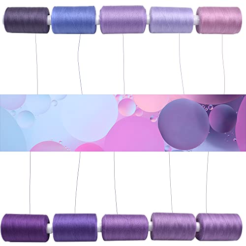 Sewing Thread 10 Color Sewing Industrial Purpose 1000 Yards Per Spool 40S/2 Polyester for DIY Sewing Machine,Embroidery Machine,Hand Sewing (Purple) - color: Purple