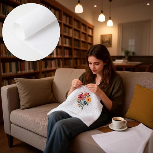 10 Pack 8 x 8 Inches 18 Mesh Needlepoint Canvas, Blank White Canvas - color: 10 Pack, size: 8X8inch