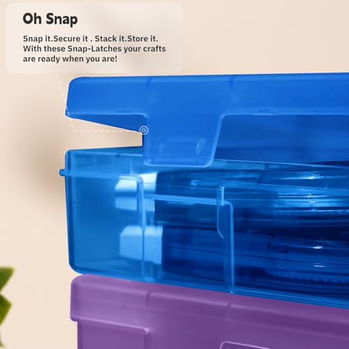 novelinks Plastic Pencil Boxes and Small Plastic Containers with Lids - color: 6 Pack Large -Color