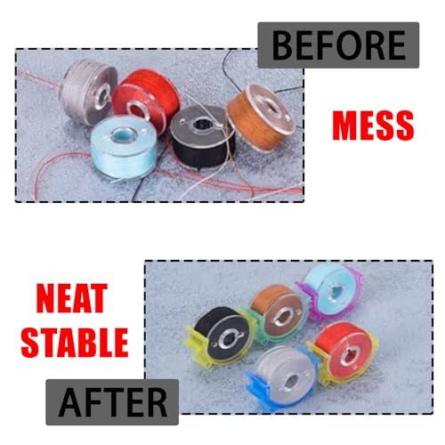 JAKOUE 80pcs Bobbin Clips Organizer Set - Colorful Plastic Bobbin Holder for Embroidery Thread, DIY & Sewing Clips - size: 80pcs,Colorful
