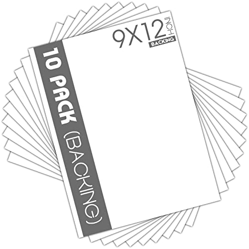 Mat Board Center 9x12 Backing Boards, 10 Pack White Backboards for Frames - size: 9x12