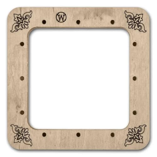 Magnetic Embroidery Hoop Medium – 4"x4" Inner Size, Square Wooden Hoop for Perforated Paper & Plastic Canvas, Baroque Dark Wood Finish | FLMP-025 - color: Baroque