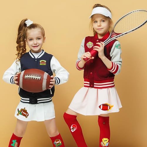AUGSUN 36pcs Football Theme Iron on Patches Sports Embroidered Sew Applique - style: Football