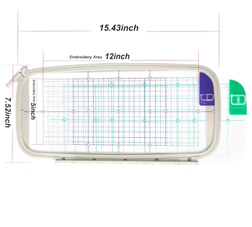 SA445-Extra Large Embroidery Hoop for Brother Embroidery Machine 5"x12" - size: SA445-Extra Large Hoop