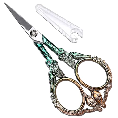 YOUGUOM Precision Embroidery Scissors, Sharp Sewing Scissors - color: Gold Green