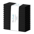 Blue Needles Solid Cloth Napkins 100% Cotton Set of 12-18 x 18 Inches - color: Black, size: 18" x 18" (Set of 12)