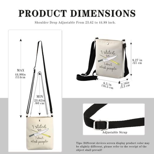 GJTIM Needleworker Gift Cross Stitch Project Bag I Stitch So I Don’t Stab People Sewing Project Bag for Cross Stitch Lover (Stab People CB) - color: Stab People CB