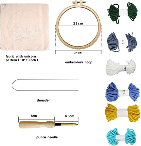 ZuoAnLF Punch Needle Kit,Punch Needle for Beginners and Adults,Punch Needle Supplies for Household Decoration Gifts with Printed Pattern （8x8 in）…