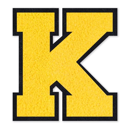 6 Inch Varsity Letter Patches Yellow Iron On Letters - color: Yellow, size: K