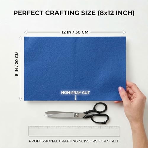 Royal Blue Felt Fabric Sheets Stiff 20 Pcs 8" X 12" 1mm Thick - color: Royal Blue