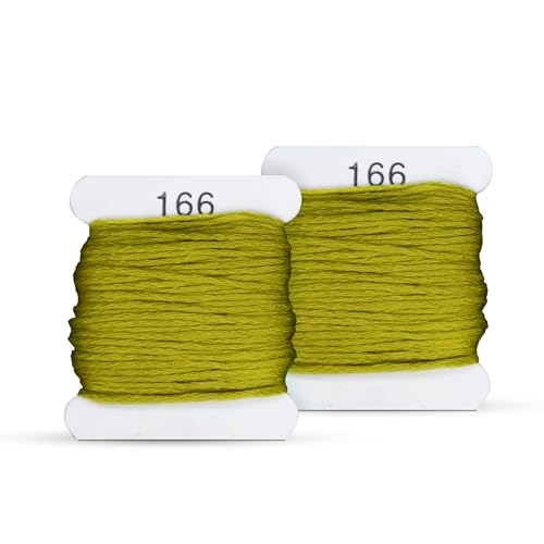 Embroidery Floss Kit and Refills - Cotton Threads - DMC Color Coding for Cross Stitch, String Crafts, Friendship Bracelets - color: 166 Chartreuse