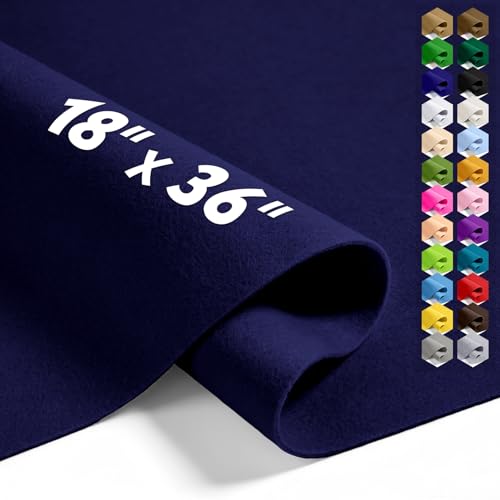 Navy Blue 18" X 36" Felt Fabric Sheet - 1.6mm Thickness - color: Navy Blue, size: 18" x 36"