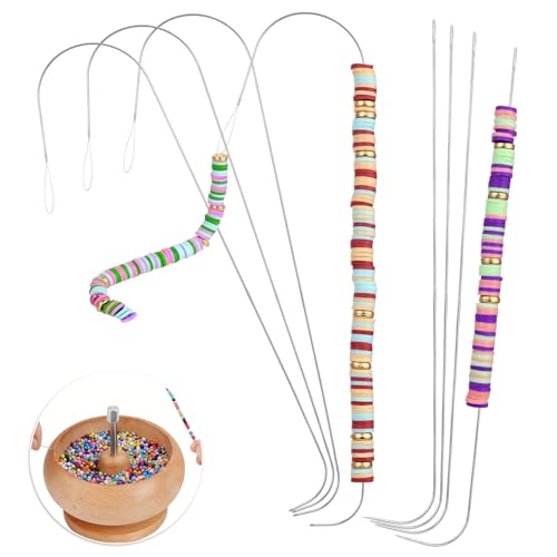 8Pcs Bead Spinner Needles Big Eye Beading Needles Stainless Bead Needle,Bead Needles for Jewelry Making Bracelet Necklace Jewelry Making (Needle) - size: 8pcs