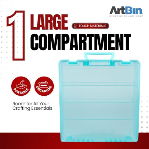 ArtBin 6955AA Super Satchel 1-Compartment Box, Art & Craft Organizer, Translucent Aqua (Pack of 3) - color: Aqua, size: 3 Pack