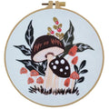 Esffaci Embroidery Starter Kit for Adult Beginner with Mushroom Plant Flower Pattern Hand Embroidery Set with Cloth Hoop Needle Threader Floss and Instruction - color: Mushroom