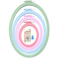 ZOCONE 4 Pcs 4 Size Oval Embroidery Hoops, ABS Plastic Embroidery Hoops Cross Stitch Hoops Embroidery Frames for Sewing, Needlework, Embroidery Projects (Size-9.6", 7.5", 5.7",3.9") - style: 4 PCS,4 SIZE