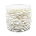 3MM Beaded Trim White Crafts Faux Pearl Beads Garland Roll Strand 164FT - color: White, size: 3mm