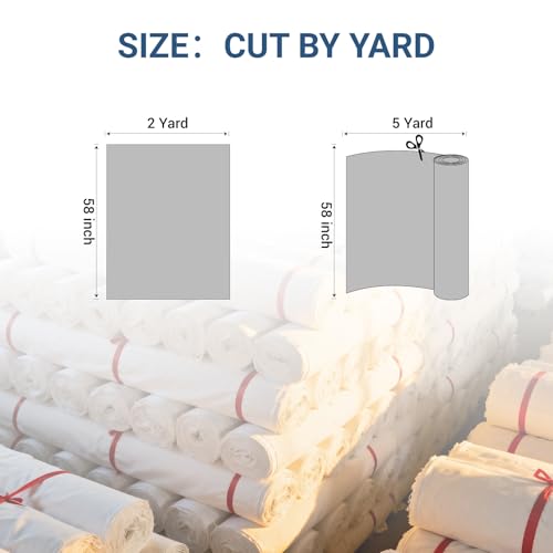 100% Combed Cotton Fabric by The Yard in Solid Color, Grey Fabric, 13 Options, for Quilting, Sewing, Crafts, Binding, Backing and Lining (Grey, 4 Yard pre Cut) - color: Grey, size: 4 yard pre cut